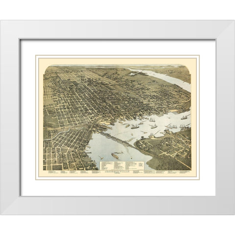 Asia Japan Korea - Bartholomew 1892 White Modern Wood Framed Art Print with Double Matting by Bartholomew
