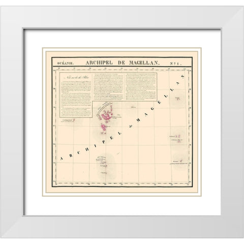 Archipel de Magellan Japan - Vandermaelen 1827 White Modern Wood Framed Art Print with Double Matting by Vandermaelen