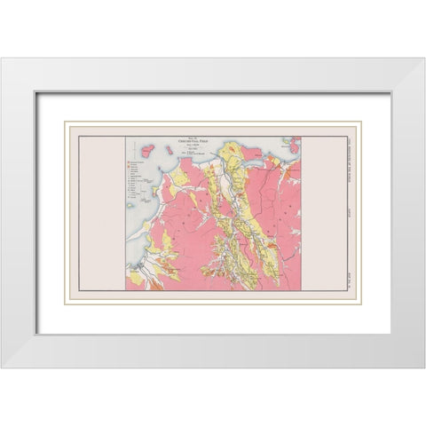 Chikuho Coal Field Japan - Kido 1913 White Modern Wood Framed Art Print with Double Matting by Kido