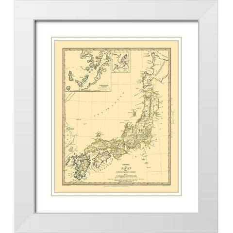 Empire of Japan - Chapman 1835 White Modern Wood Framed Art Print with Double Matting by Chapman
