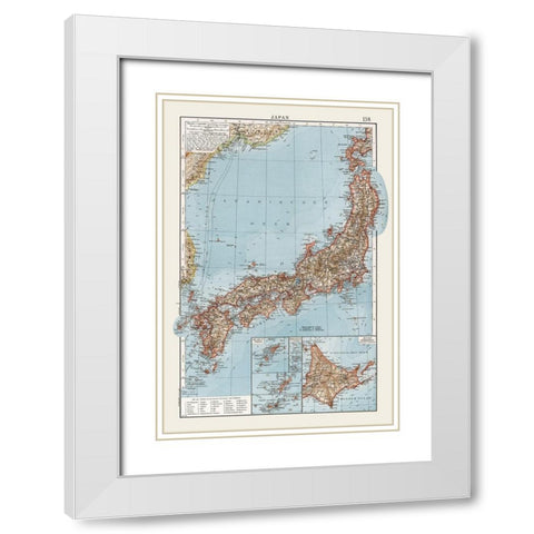 Hokkaido Japan - Andree 1905 White Modern Wood Framed Art Print with Double Matting by Andree