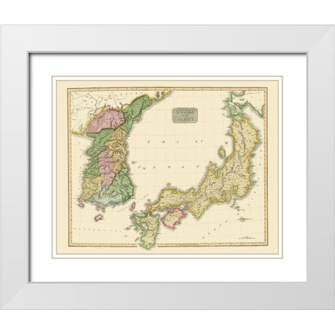 Asia Korea Japan - Thomson 1815 White Modern Wood Framed Art Print with Double Matting by Thomson