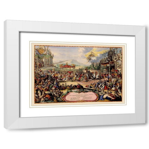 Krakow Poland John III Victory March E. Europe White Modern Wood Framed Art Print with Double Matting by De'' Hooghe