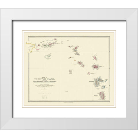 Caribbean Leeward Islands Virgin Islands White Modern Wood Framed Art Print with Double Matting by Stanford