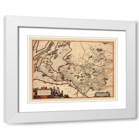 Great Britain Lennox District Scotland - Blaeu White Modern Wood Framed Art Print with Double Matting by Blaeu