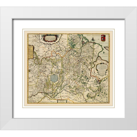 Eastern Europe Lithuania - Blaeu 1648 White Modern Wood Framed Art Print with Double Matting by Blaeu