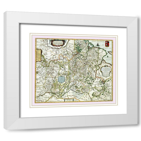 Europe Lithuania - Blaeu 1665 White Modern Wood Framed Art Print with Double Matting by Blaeu
