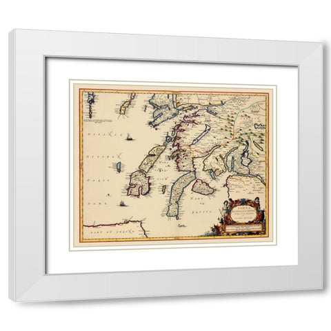 Lorna Lorne Scotland - Blaeu 1654 White Modern Wood Framed Art Print with Double Matting by Blaeu