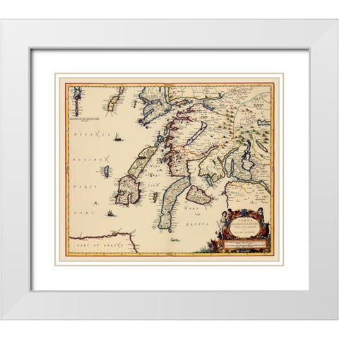 Lorna Lorne Scotland - Blaeu 1654 White Modern Wood Framed Art Print with Double Matting by Blaeu
