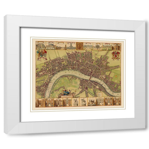 London England - Hollar 1688 White Modern Wood Framed Art Print with Double Matting by Hollar