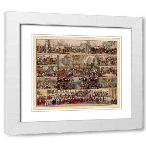 William III Coronation London England White Modern Wood Framed Art Print with Double Matting by De Hooghe