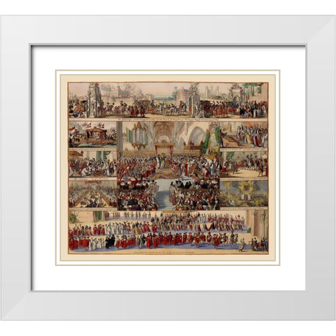 William III Coronation London England White Modern Wood Framed Art Print with Double Matting by De Hooghe