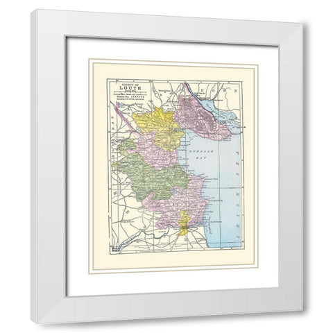London England - Bartholomew 1892 White Modern Wood Framed Art Print with Double Matting by Bartholomew