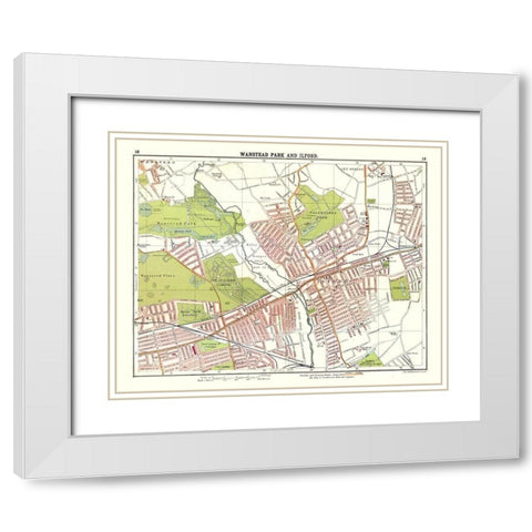 Wanstead Park Ilford London UK - Bartholomew 1921 White Modern Wood Framed Art Print with Double Matting by Bartholomew