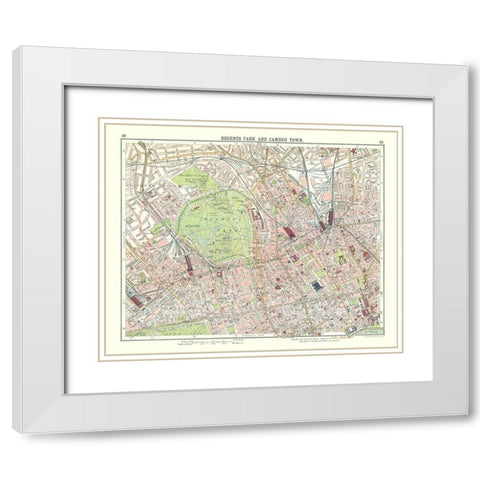Regents Park Camden Town London UK White Modern Wood Framed Art Print with Double Matting by Bartholomew