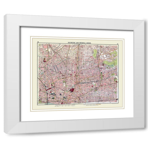 Islington Bethnal Green London UK White Modern Wood Framed Art Print with Double Matting by Bartholomew