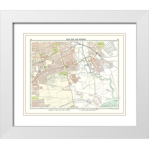 East Ham Barking London UK - Bartholomew 1921 White Modern Wood Framed Art Print with Double Matting by Bartholomew