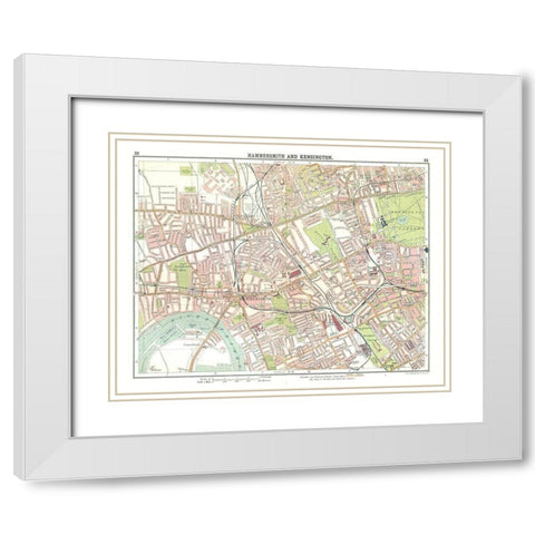Hammersmith Kensington London UK - Bartholomew White Modern Wood Framed Art Print with Double Matting by Bartholomew