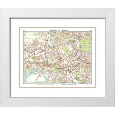 Hammersmith Kensington London UK - Bartholomew White Modern Wood Framed Art Print with Double Matting by Bartholomew