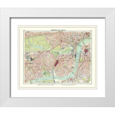 Brompton Pimlico London UK - Bartholomew 1921 White Modern Wood Framed Art Print with Double Matting by Bartholomew