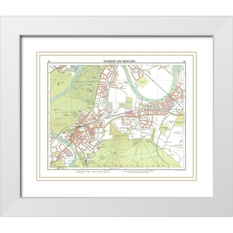 Richmond Mortlake London UK - Bartholomew 1921 White Modern Wood Framed Art Print with Double Matting by Bartholomew