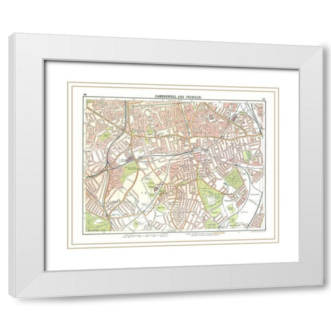 Camberwell Peckham London UK - Bartholomew 1921 White Modern Wood Framed Art Print with Double Matting by Bartholomew