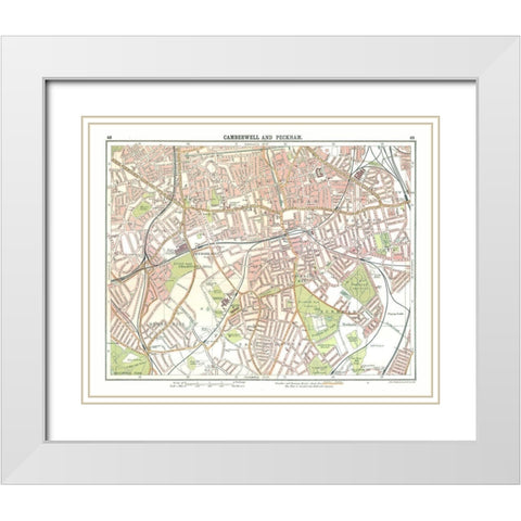Camberwell Peckham London UK - Bartholomew 1921 White Modern Wood Framed Art Print with Double Matting by Bartholomew
