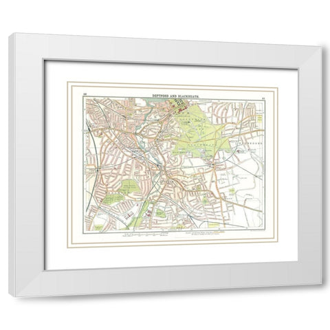 Deptford Blackheath London UK - Bartholomew 1921 White Modern Wood Framed Art Print with Double Matting by Bartholomew