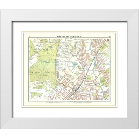 Wimbledon Summerstown London UK - Bartholomew 1921 White Modern Wood Framed Art Print with Double Matting by Bartholomew