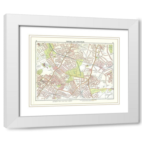 Tooting Streatham London UK - Bartholomew 1921 White Modern Wood Framed Art Print with Double Matting by Bartholomew
