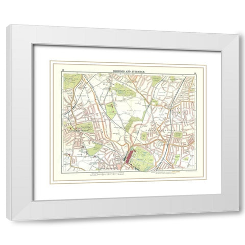 Norwood Sydenham London UK  - Bartholomew 1921 White Modern Wood Framed Art Print with Double Matting by Bartholomew