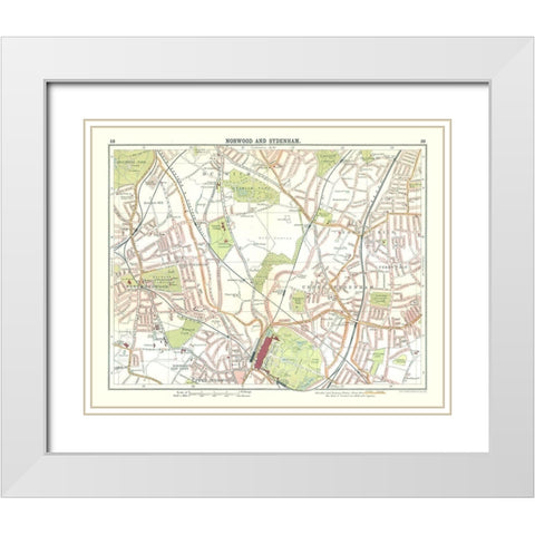 Norwood Sydenham London UK  - Bartholomew 1921 White Modern Wood Framed Art Print with Double Matting by Bartholomew