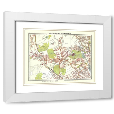 Muswell Hill Alexandra Park London UK White Modern Wood Framed Art Print with Double Matting by Bartholomew