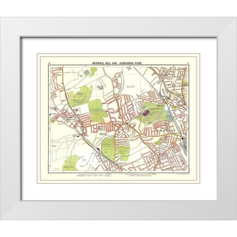 Muswell Hill Alexandra Park London UK White Modern Wood Framed Art Print with Double Matting by Bartholomew