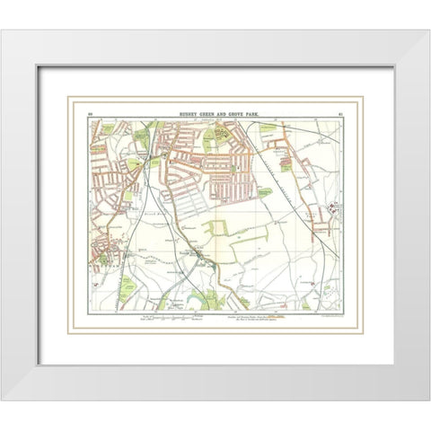 Rushey Green Grove Park London UK White Modern Wood Framed Art Print with Double Matting by Bartholomew