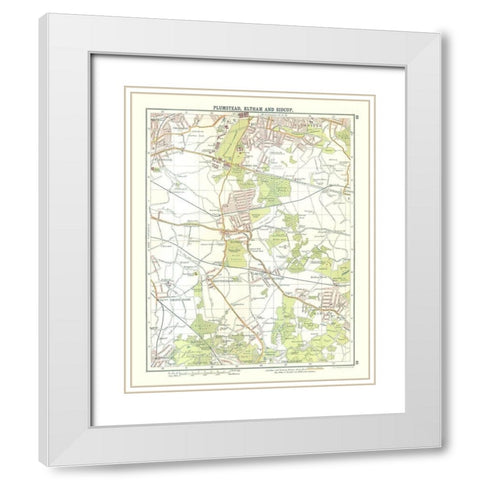 Plumstead Eltham Sidcup London UK White Modern Wood Framed Art Print with Double Matting by Bartholomew
