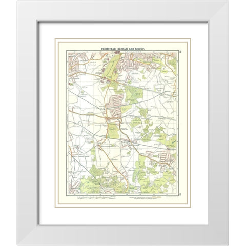 Plumstead Eltham Sidcup London UK White Modern Wood Framed Art Print with Double Matting by Bartholomew