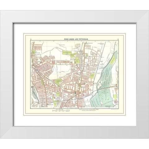 Wood Green Tottenham London UK - Bartholomew 1921 White Modern Wood Framed Art Print with Double Matting by Bartholomew