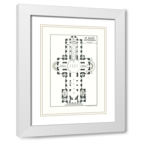Saint Pauls Cathedral London UK - Bartholomew 1921 White Modern Wood Framed Art Print with Double Matting by Bartholomew
