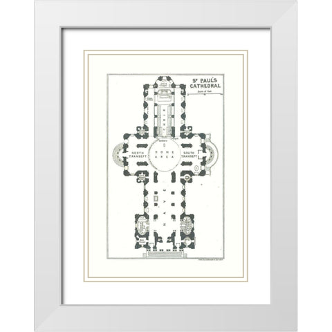 Saint Pauls Cathedral London UK - Bartholomew 1921 White Modern Wood Framed Art Print with Double Matting by Bartholomew