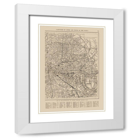 Eastern London UK - Reynold 1921 White Modern Wood Framed Art Print with Double Matting by Reynold