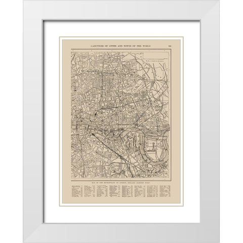 Eastern London UK - Reynold 1921 White Modern Wood Framed Art Print with Double Matting by Reynold