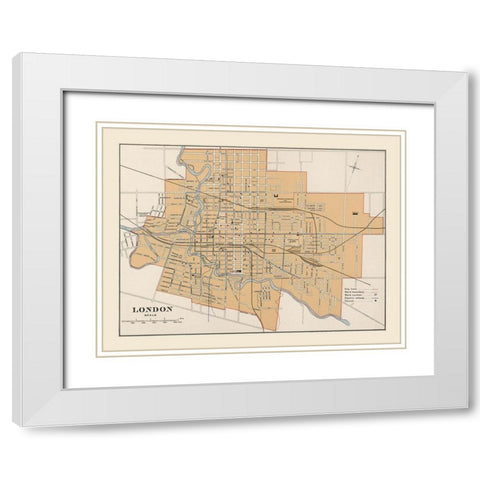 London Canada - Chalifour 1915 White Modern Wood Framed Art Print with Double Matting by Chalifour