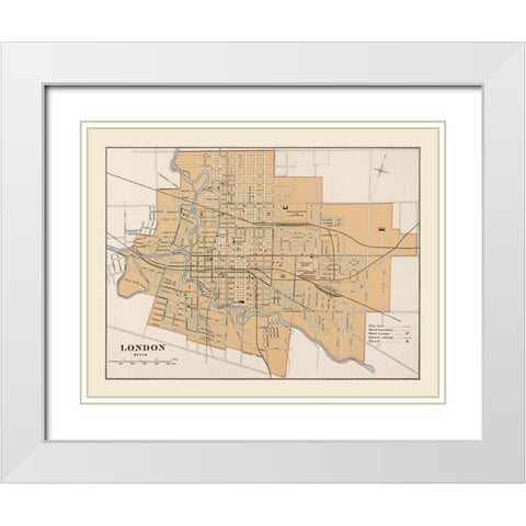 London Canada - Chalifour 1915 White Modern Wood Framed Art Print with Double Matting by Chalifour