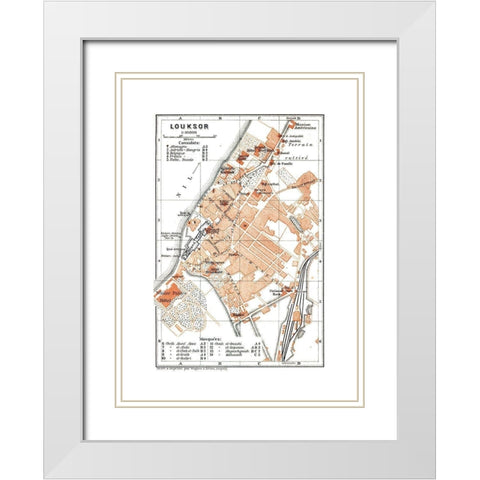 Africa Luxor Egypt - Baedeker 1913 White Modern Wood Framed Art Print with Double Matting by Baedeker