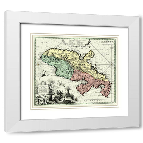 Caribbean Martinique Winward Islands - Seutter White Modern Wood Framed Art Print with Double Matting by Seutter