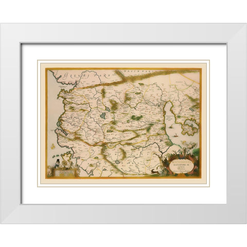 Macedonia Region Greece - Jansson 1654 White Modern Wood Framed Art Print with Double Matting by Jansson