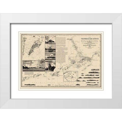 Macau Hong Kong Region China Nautical White Modern Wood Framed Art Print with Double Matting by Perthes