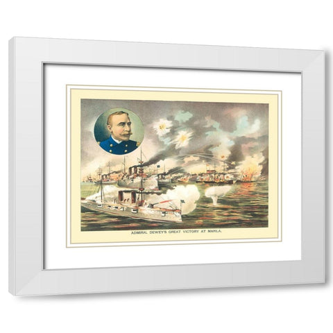 Spanish American War - Manila Philippines - 1898 White Modern Wood Framed Art Print with Double Matting by UNKNOWN
