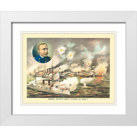 Spanish American War - Manila Philippines - 1898 White Modern Wood Framed Art Print with Double Matting by UNKNOWN